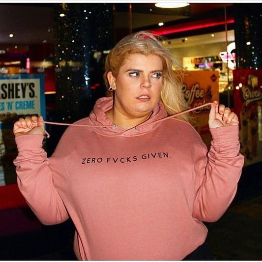 ZERO FVCKS SLOGAN HOODIE-ThePaperPress