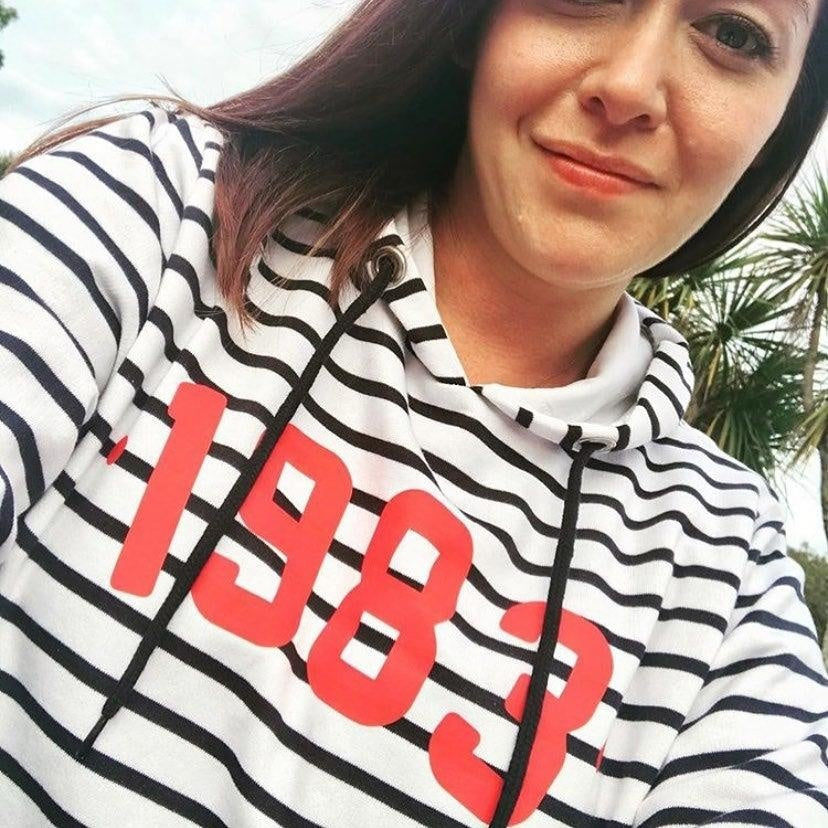 CUSTOM | BIRTH YEAR STRIPEY HOODIE