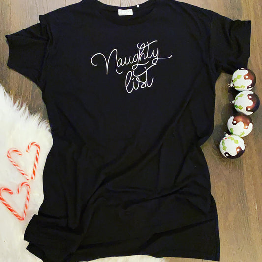 NAUGHTY LIST CHRISTMAS SLEEPY TEE-ThePaperPress