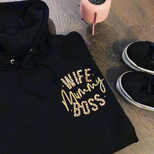 WIFE MUMMY BOSS HOODIE-ThePaperPress