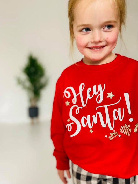 HEY SANTA! KIDS SWEATER-ThePaperPress