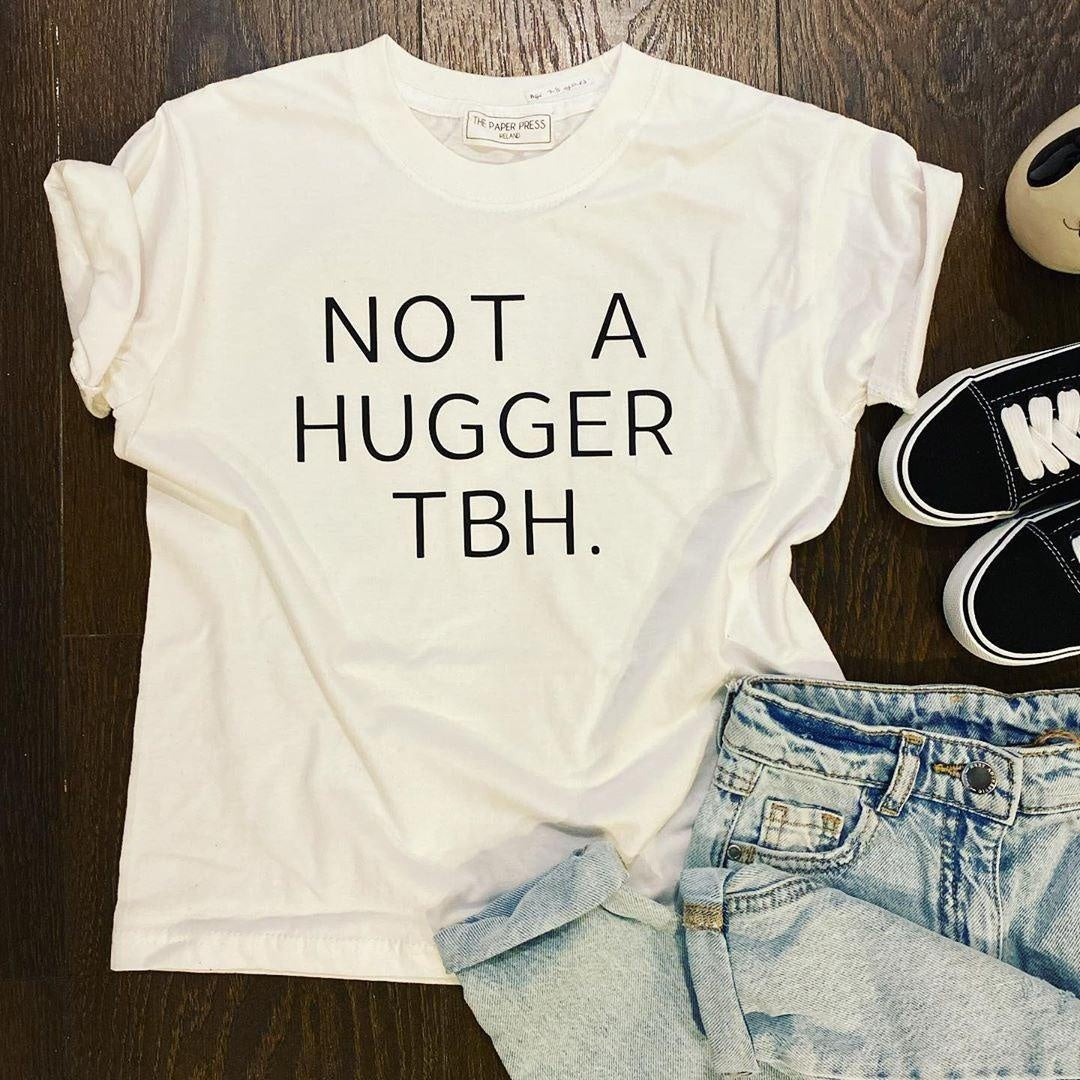 NOT A HUGGER KIDS TEE