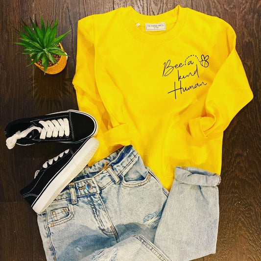 BEE A KIND HUMAN KIDS SWEATER