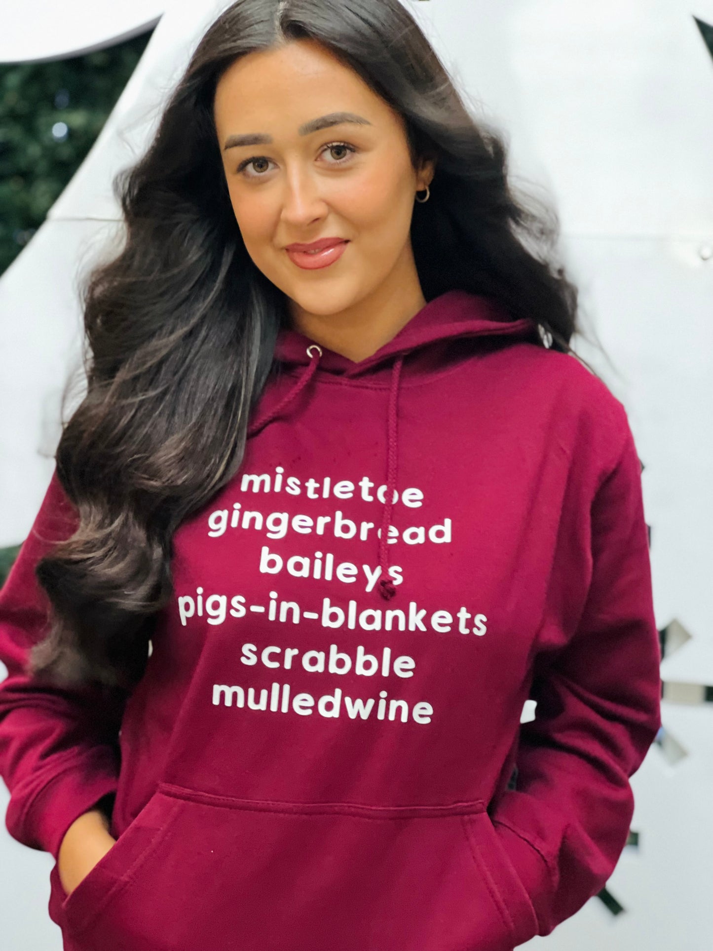 CHRISTMAS WORDS HOODIE