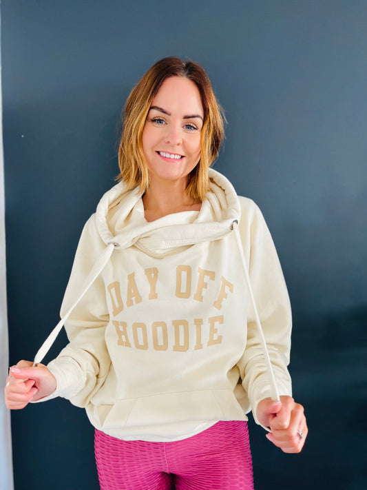 DAY OFF CROSS NECK HOODIE-ThePaperPress