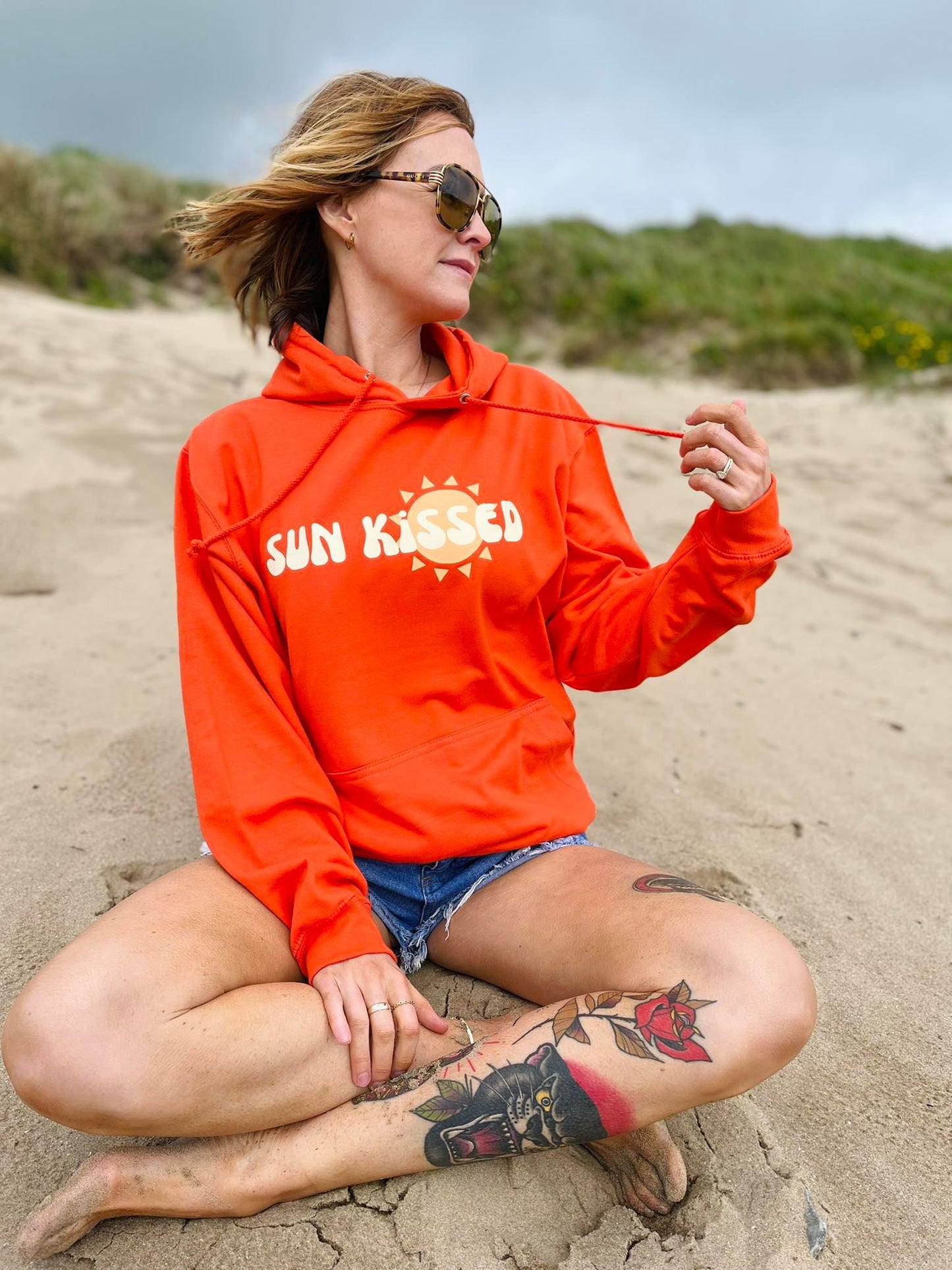 Summer slogan orange sunset beach hoodie new