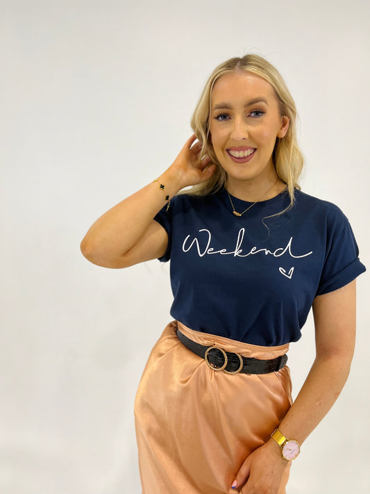 WEEKEND SLOGAN T-SHIRT