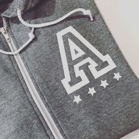 CUSTOM | ZIP-UP INITIAL HOODIE