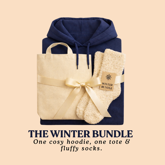 WINTER BUNDLE -hoodie, tote bag & fluffy socks