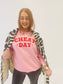 SALE LARGE BABY PINK CHEAT DAY SWEATER RED TEXT