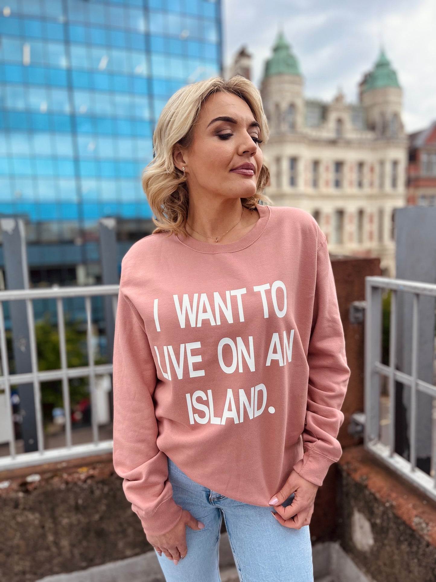 I WANT TO LIVE ON AN ISLAND SWEATER