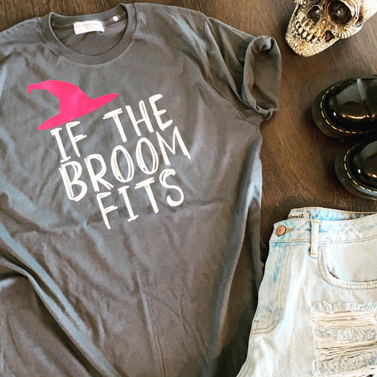 IF THE BROOM FITS HALLOWEEN TEE-ThePaperPress