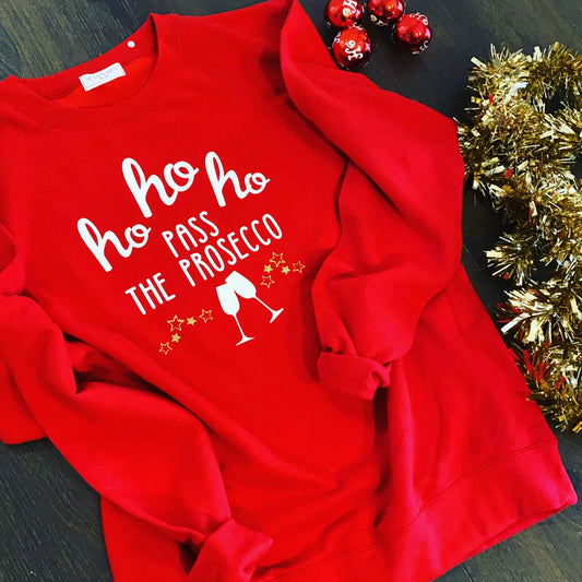 HO HO HO PASS THE PROSECCO CHRISTMAS SWEATER-ThePaperPress