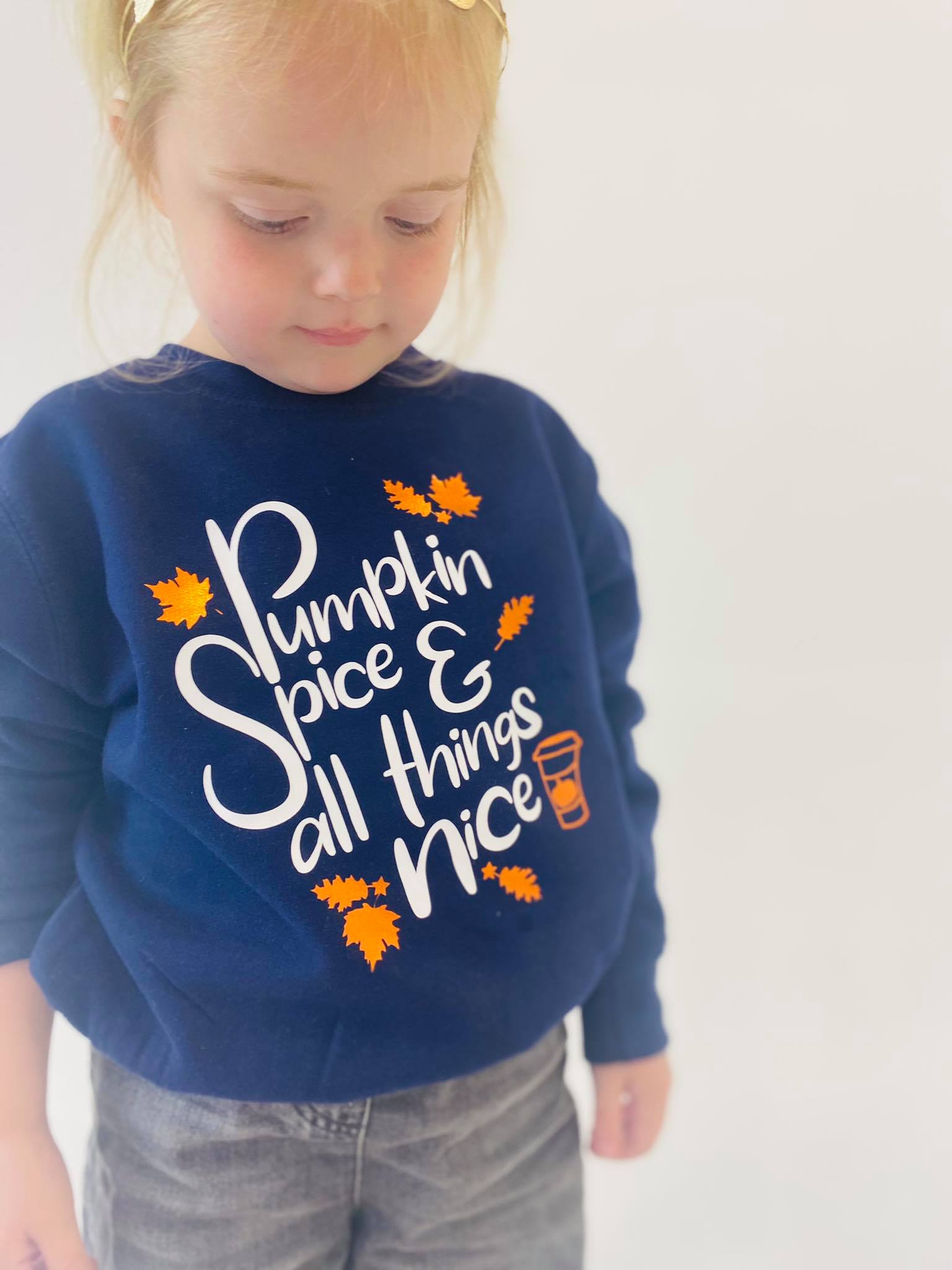 PUMPKIN SPICE AND ALL THINGS NICE KIDS SWEATER-ThePaperPress