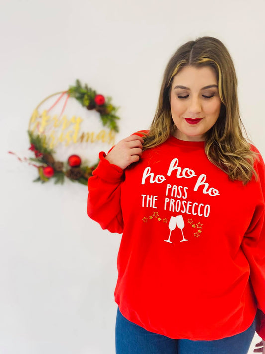 HO HO HO PASS THE PROSECCO CHRISTMAS SWEATER-ThePaperPress