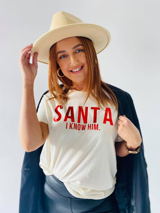 SANTA I KNOW HIM CHRISTMAS TEE