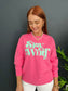 SALE LARGE CANDY PINK STAY WILD SWEATER PEPPERMINT TEXT