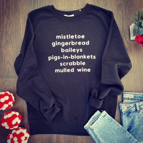 CHRISTMAS WORDS SWEATER