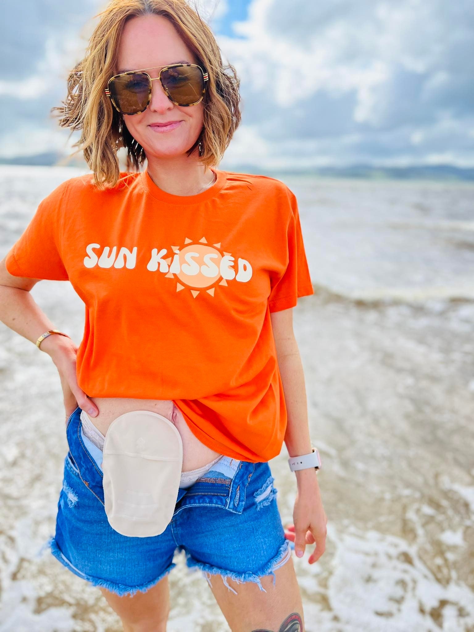 Orange Slogan Beach Tee T-shirt