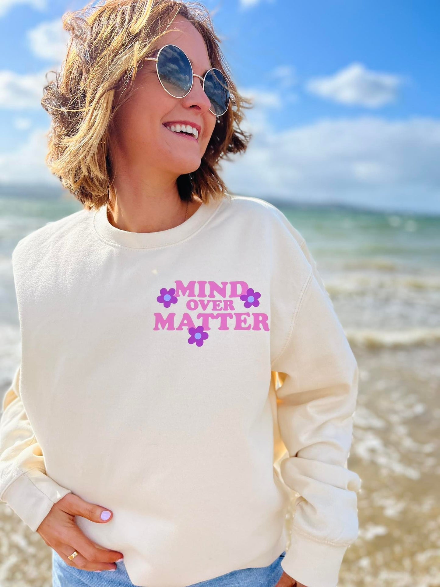 Vanilla summer slogan sweater baby pink text beach