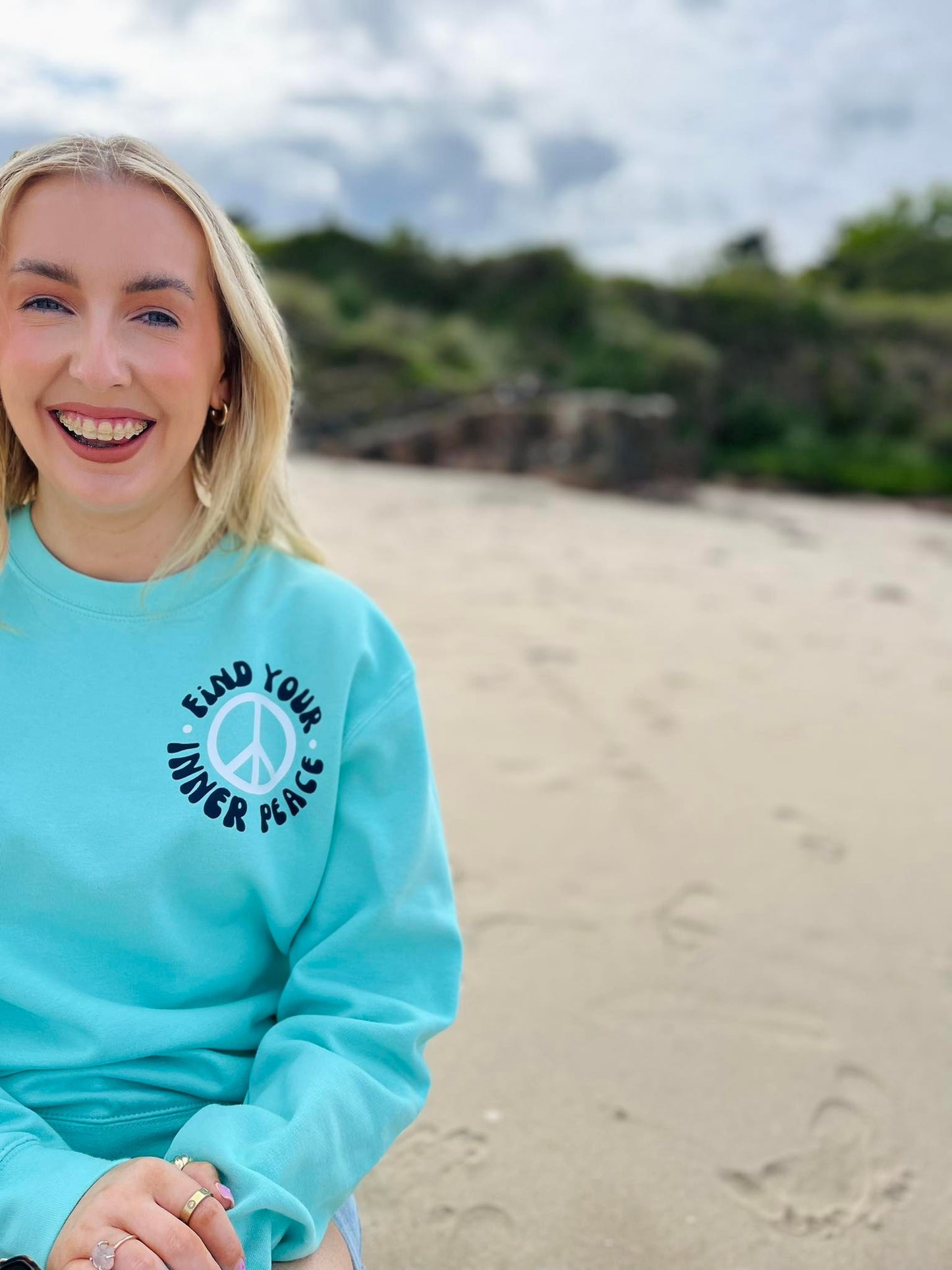 peppermint slogan sweater new beach wear inner peace